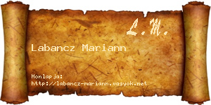 Labancz Mariann névjegykártya
