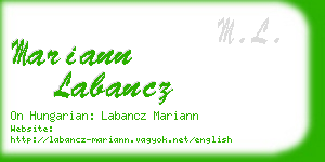 mariann labancz business card